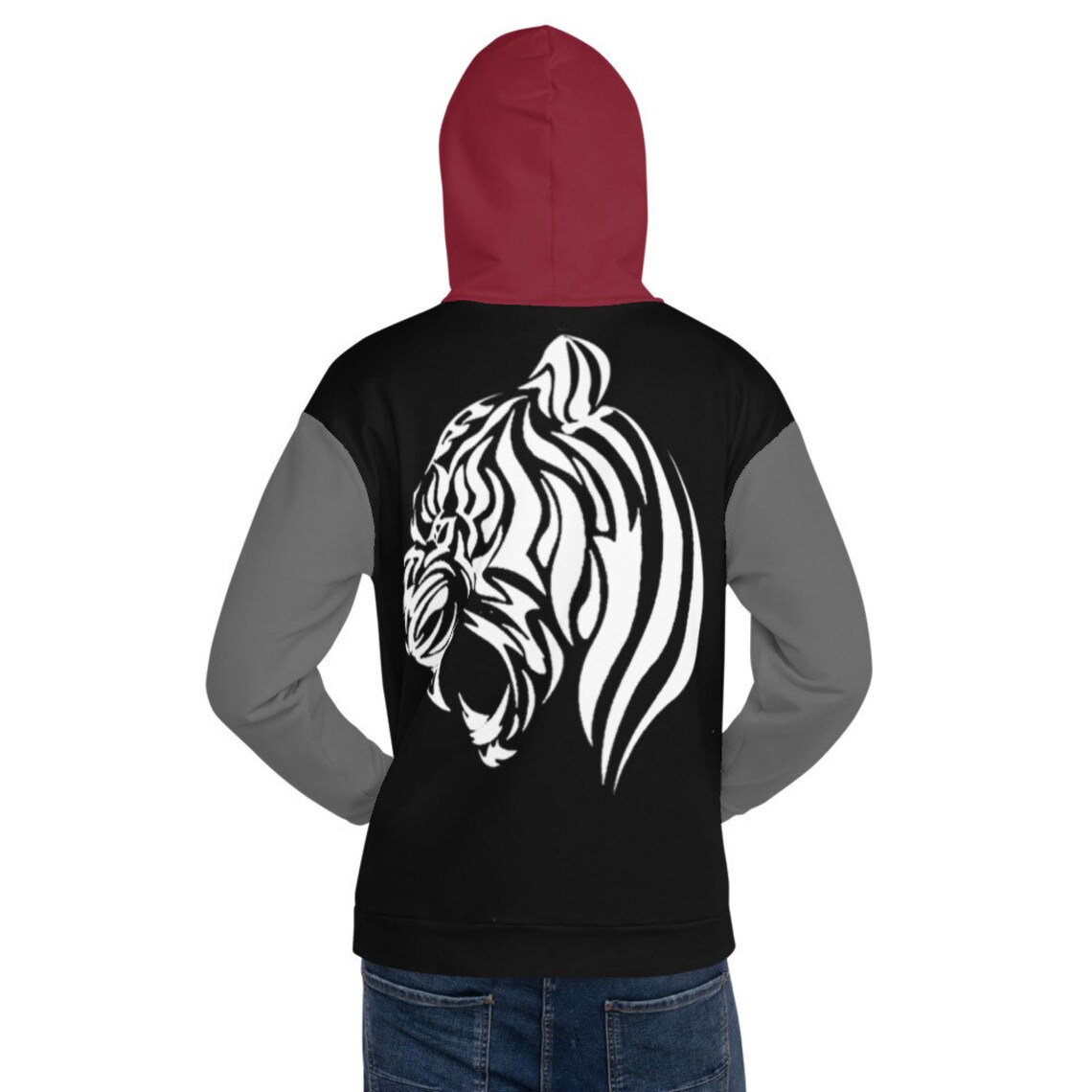 Tiger Unisex Hoodie tiger print modern hoodie gym hoodie Etsy