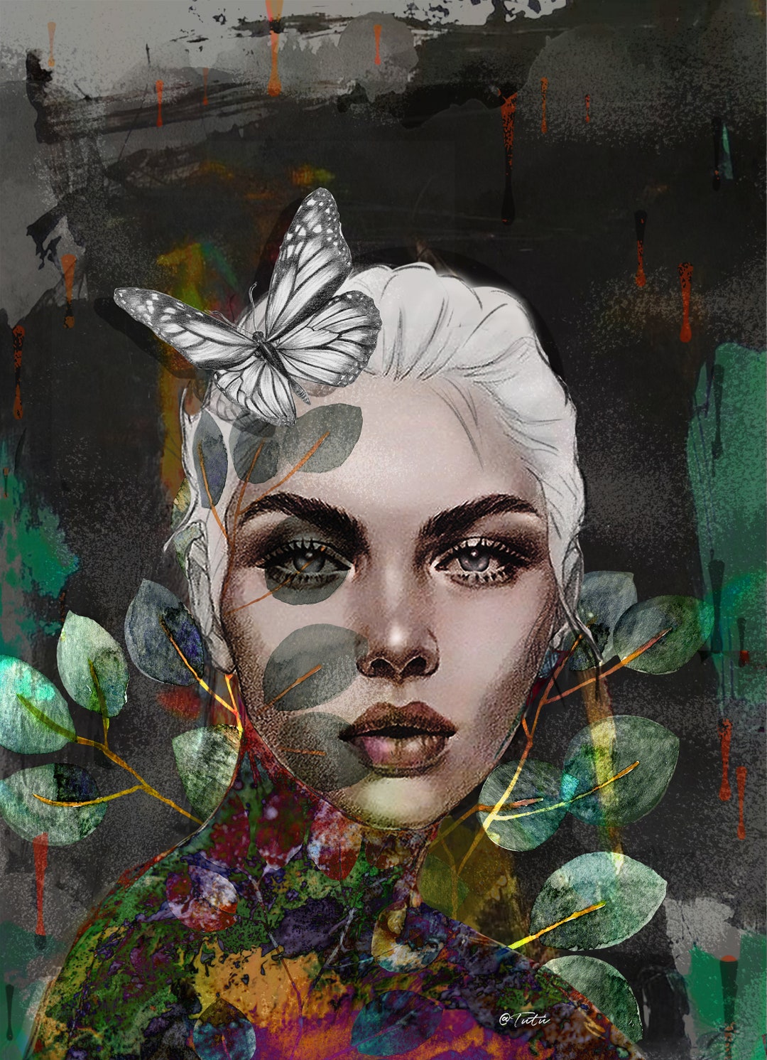 Watercolor Print, Fine Art Print, Girl in the Forest Print, Art Wall