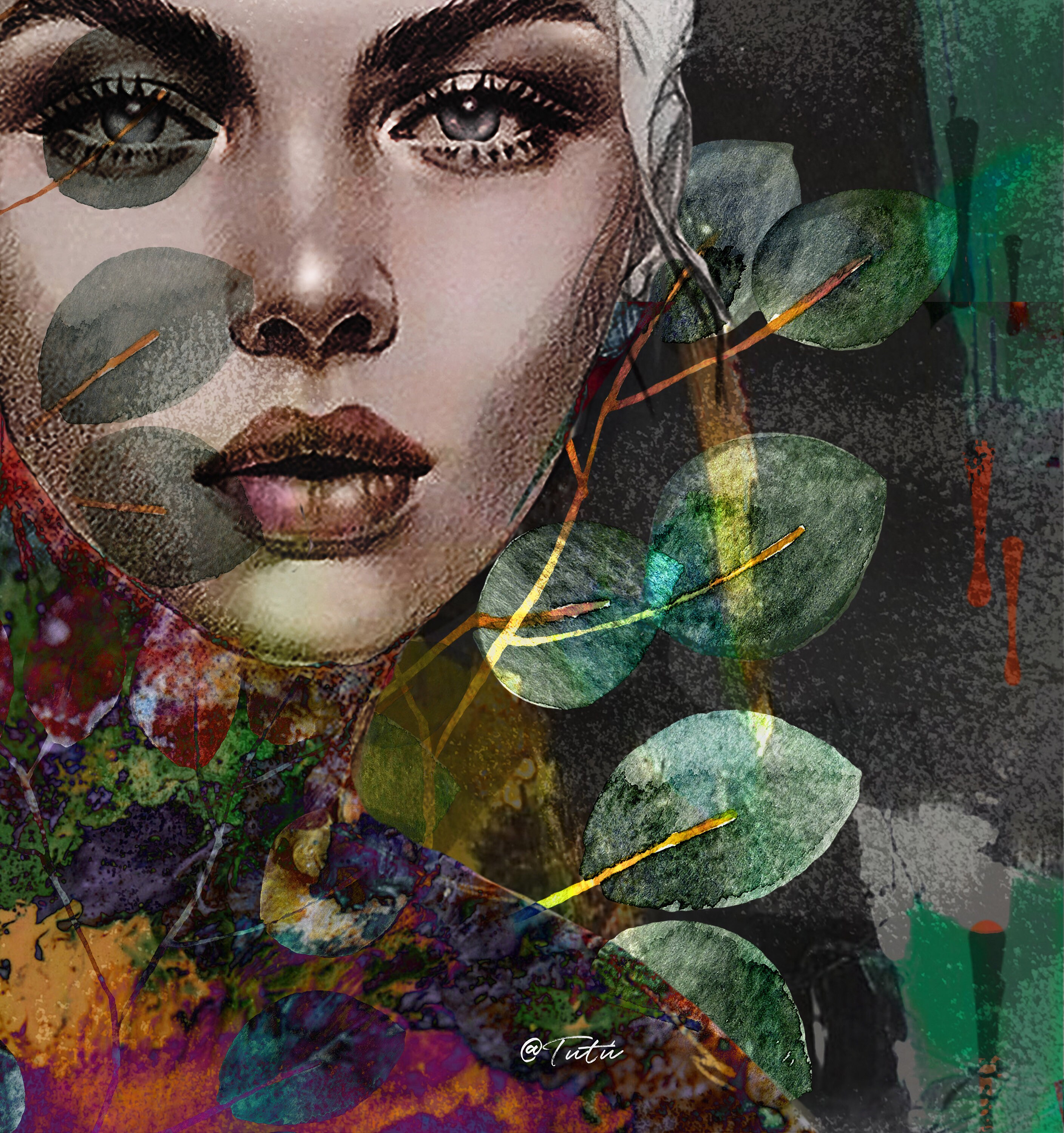 Watercolor Print, Fine Art Print, Girl in the Forest Print, Art Wall