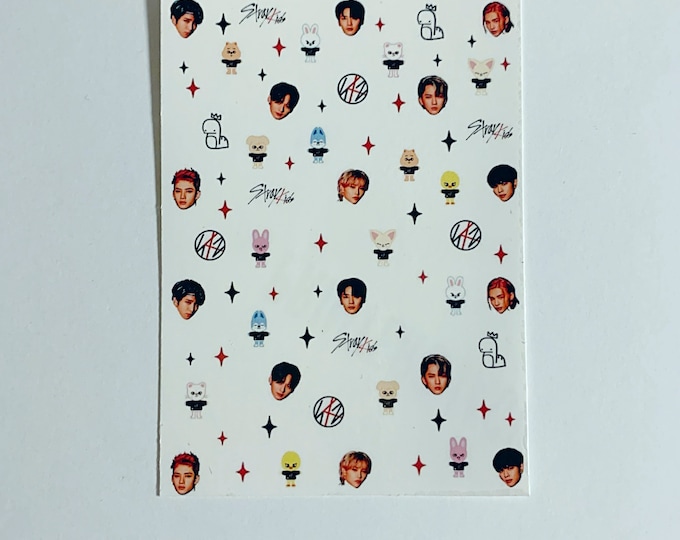 Stray Kids SKZOO| Stray Kids Waterslide Nail Decals| SKZ Nail Art| Kpop Nail Decals| K-pop Nail Stickers