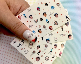 Stray Kids Bias mini sheet| Stray Kids Waterslide Nail Decals| SKZ Nail Art| Kpop Nail Decals| K-pop Nail Stickers