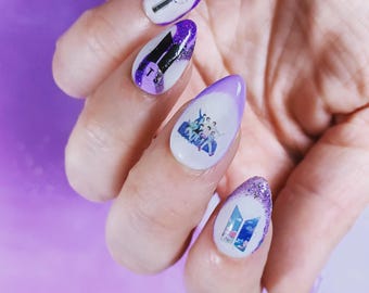 Calcomanías para uñas con diseño de K-pop, décimo aniversario de BTS