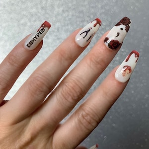 Enhypen Dark Blood| Enhypen Waterslide Nail Decals| Enhypen Nail Art| Kpop Nail Decals| K-pop Nail Stickers
