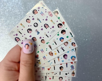 BTS bias/Calcomanías para uñas al agua/Arte de uñas/Calcomanías para uñas Kpop/Pegatinas para uñas K-pop