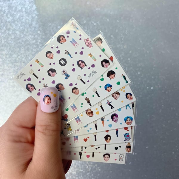 Bts Nail Art Decals - Etsy