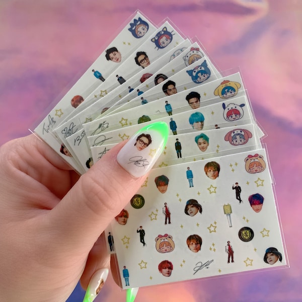 NCT 127 Mini Bias Sheet| NCT Waterslide Nail Decals| SVT Nail Art| Kpop Nail Decals| K-pop Nail Stickers