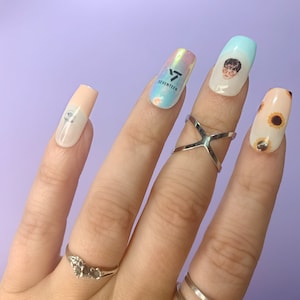 Dix-sept maisons; Exécuter| Dix-sept décalcomanies à ongles de toboggan aquatique| SVT Nail Art| Décalcomanies d’ongles Kpop| Autocollants d’ongles K-pop