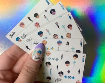 TXT Bias mini hojas / TXT Waterslide Nail Decals / TXT Nail Art / Kpop Nail Decals / K-pop Nail Stickers