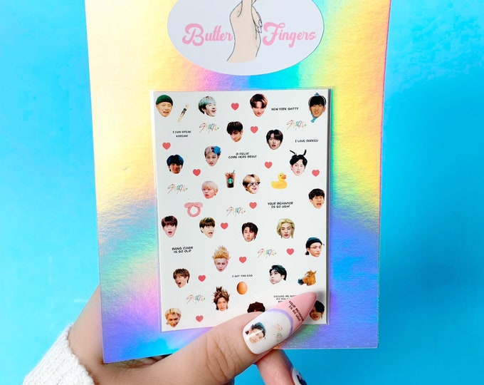 Stray Kids memes | Stray Kids Waterslide Nail Decals| SKZ Nail Art| Kpop Nail Decals| K-pop Nail Stickers