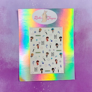BTS Tiny Tan| BTS Waterslide Nail Décalcomanies| BTS Nail Art| Décalcomanies d’ongles Kpop| Autocollants d’ongles K-pop
