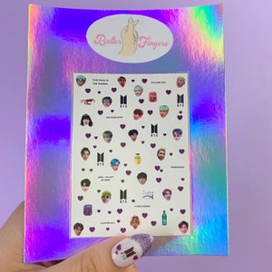 BTS Meme face| BTS Waterslide Nail Decals| BTS Nail Art| Kpop Nail Decals| K-pop Nail Stickers