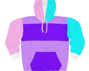 Pink, purple and turquoise hoodie