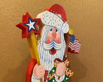 Santa Claus Figure (Hand Painted & Scroll Saw Cut)
