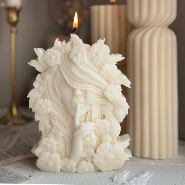 Flower Goddess Candle, Flower Woman Candle, Sculptural Candle, Venus Soy Candle, Modern Candle, Home Decor, Aesthetic Candle, Minimalist