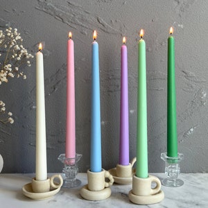 Pastel Colors Taper Candles,, 10&#39;&#39; Taper Candles, Handmade Candles, Pillar Taper Candles, Soy wax Candles, Dinner Candles, Decorative Candle