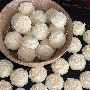 Bulk Peony Flower Candles: Soy Wax Wedding Favors