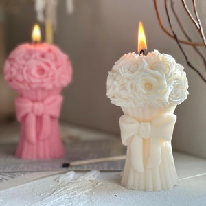 Velas de buquê, velas de flores, velas de rosas, decoração para casa, vela de flores, lembrancinha de casamento, vela de dia dos namorados, presente de dia das mães