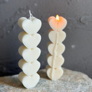Heart Pillar Candle: Organic Soy Wax, Vegan Home Decor