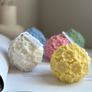 Daisy Ball Candle, Flower Candle, Daisy  Candle, Home Decor, Cute Daisy Ball Candle, Wedding favor Candle, Pillar Candle, Candle Decoration