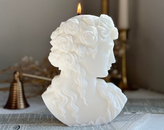 Goddess Soy Candle: Sculptural Venus Flower Woman Candle