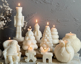 Hand-Poured Soy Wax Christmas Candles | Fraser Fir Scent, Winter Holiday Decor