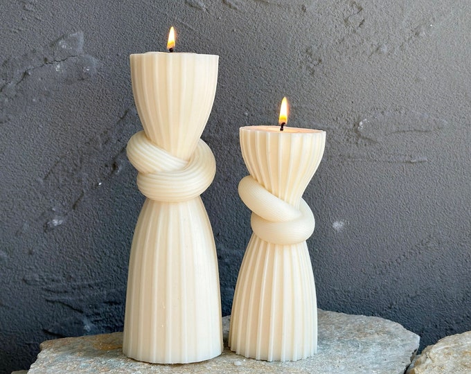 Modren Candle Pillar Candle Set - Modern Abstract Soy Candle - Aesthetic Table Decor ...