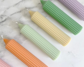 Ribbed Pillar Candle, Pillar Candle, Ribbed Dinner Candle, Column Ribbed Candles, Decorative Candle, Dinner Table Candle, Taper candles