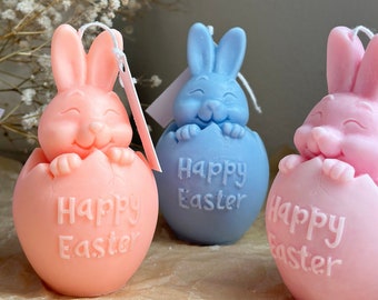 Easter Bunny Candle, Easter Favor Candle, Greek Easter Candle, Easter Bunny Egg Candle, Easter Candles, Easter Bunny Decor, Handmade Candle