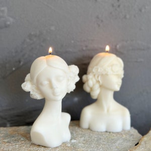 Large Flower Girl Candle, Goddess Candle, Female Body Candle, Aesthetic Goddess Candle, Torso Candle, Modern Decorative Candle, Bust candle