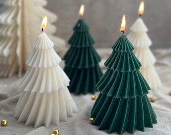 Christmas Tree Candles, Christmas Candles, Snow Trees, Hunter Green Candles, Fraser Fir Scented Candle,  Scented Candles for Christmas Gift
