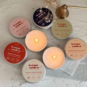 Candle Travel Tins, 2 oz Travel Candles, Spring Summer Scented Traveler Candle, 100% Soy Wax Candles, Cotton Wick, Non-Toxic, Gift Ideas