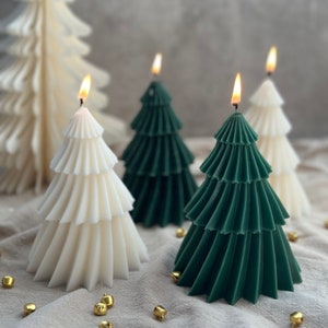 Bougie pour sapin de Noël parfumée sapin Fraser : cire de soja coulée à la main