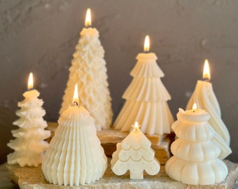 Christmas Tree Candles, Christmas Candles, Snow Trees, Holiday Candles, Fraser Fir Scented Candle, Scented Candles for Christmas Gift