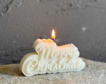 Ongeverfde kerstkaars: met de hand gegoten sojawas