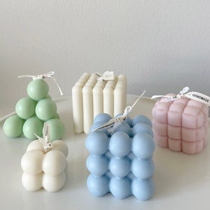 Bubble Cube Candle: Decorative Soywax Beeswax Blend