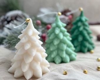 Christmas Tree Candles, Christmas Candles, Snow Trees, Hunter Green Candles, Fraser Fir Scented Candle,  Scented Candles for Christmas Gift