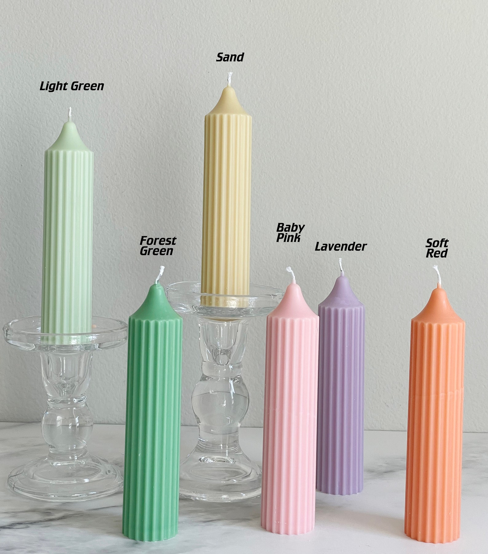 Ribbed Pillar Candle Pillar Candle Ribbed Dinner Candle Etsy