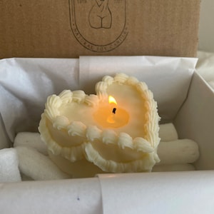 Cake Candle, Birthday Cake, Cream Cake Candle, Birthday Gift, Valentines Day Gift, Custom Scent, Custom Color, Natural Soy Beeswax