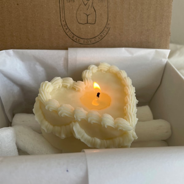 Gâteau de bougie, Gâteau d'anniversaire, Bougie pour gâteau à la crème, Cadeau d'anniversaire, Cadeau de Saint-Valentin, Parfum personnalisé, Couleur personnalisée, Cire d'abeille de soja naturelle