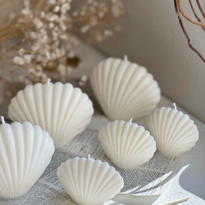 Sea Shell Candle | Undyed Soy Wax Clamshell | Coastal Beach Home Decor imagen 5