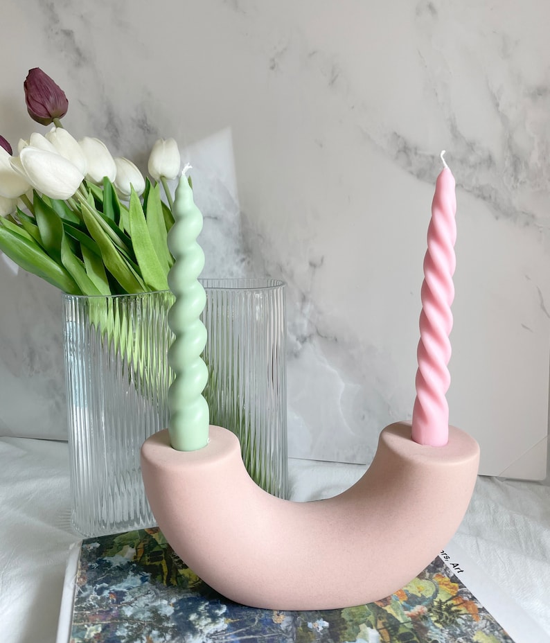 Twisted Spiral Candle Spiral Twist Soy Wax Candle Home Decor Etsy