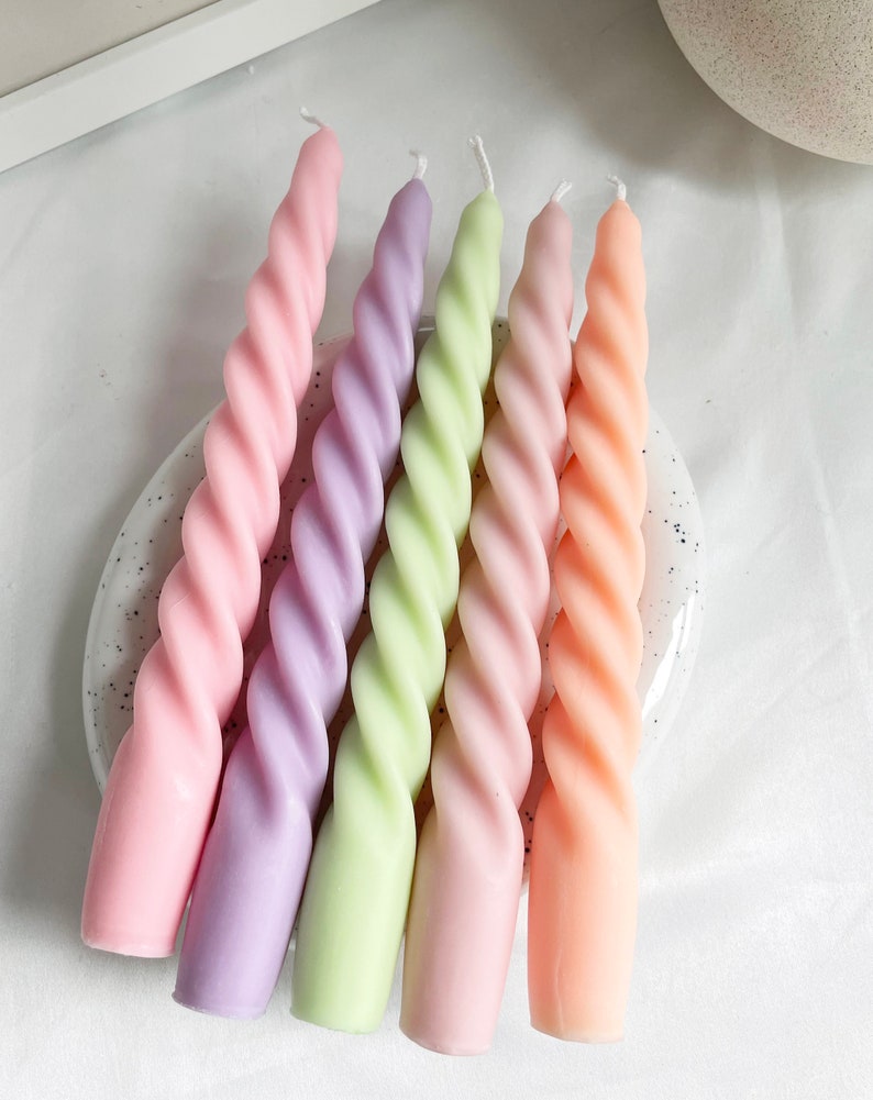 Twisted Spiral Candle Spiral Twist Soy Wax Candle Home Decor Etsy