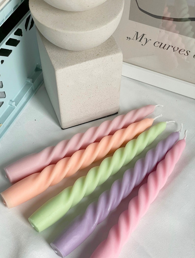 Twisted Spiral Candle Spiral Twist Soy Wax Candle Home Decor Etsy