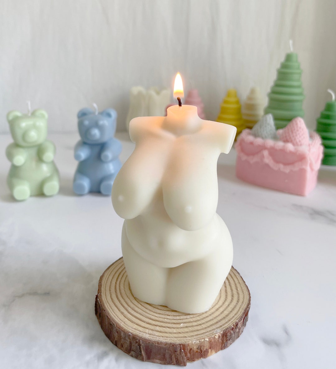 Curvy Body Candle, Goddess Candle, Plus Size Body Candle, 100 Natural