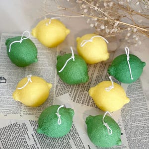 Lemon shaped candle, Fruit Candle, Scented Candle, Soy Wax Candle, Vegan candle, Pillar Candle, Decorative Candle, Unique Gift