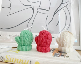 Woolen Glove Candle: Hand-Poured Soy Wax Christmas Decor