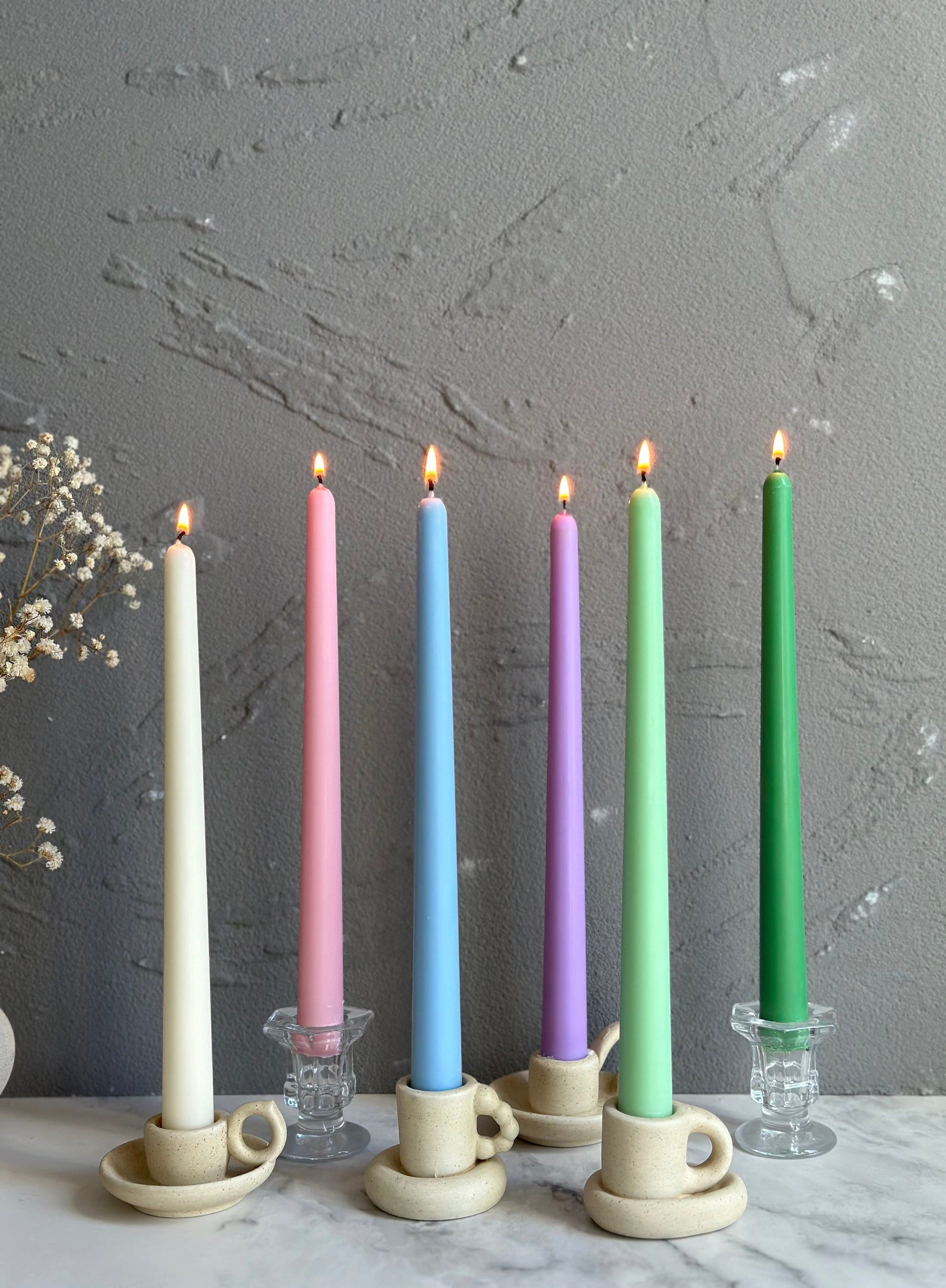 Pastel Colors Taper Candles,, 10'' Taper Candles, Handmade Candles, Pillar Taper Candles, Soy wax Candles, Dinner Candles, Decorative Candle