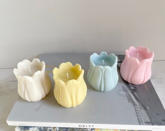 Vela Tulipa Artesanal: Flor de Cera de Soja, Decoração para Casa