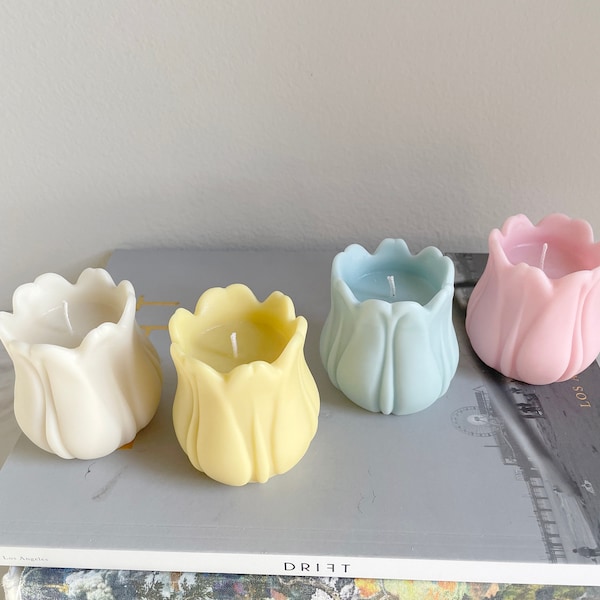 Unique Tulip Candles, Handmade Tulip Candle, Bridesmaid Gift, Wedding Favor, Flower Tulip, Home Decor, Mother's Day Gift, Housewarming Gift