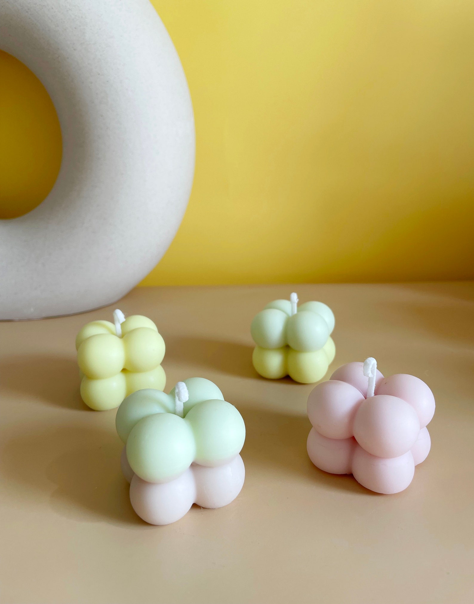 Small bubble Candle Gift Box Pack of 4 Cute Candle Natural Etsy